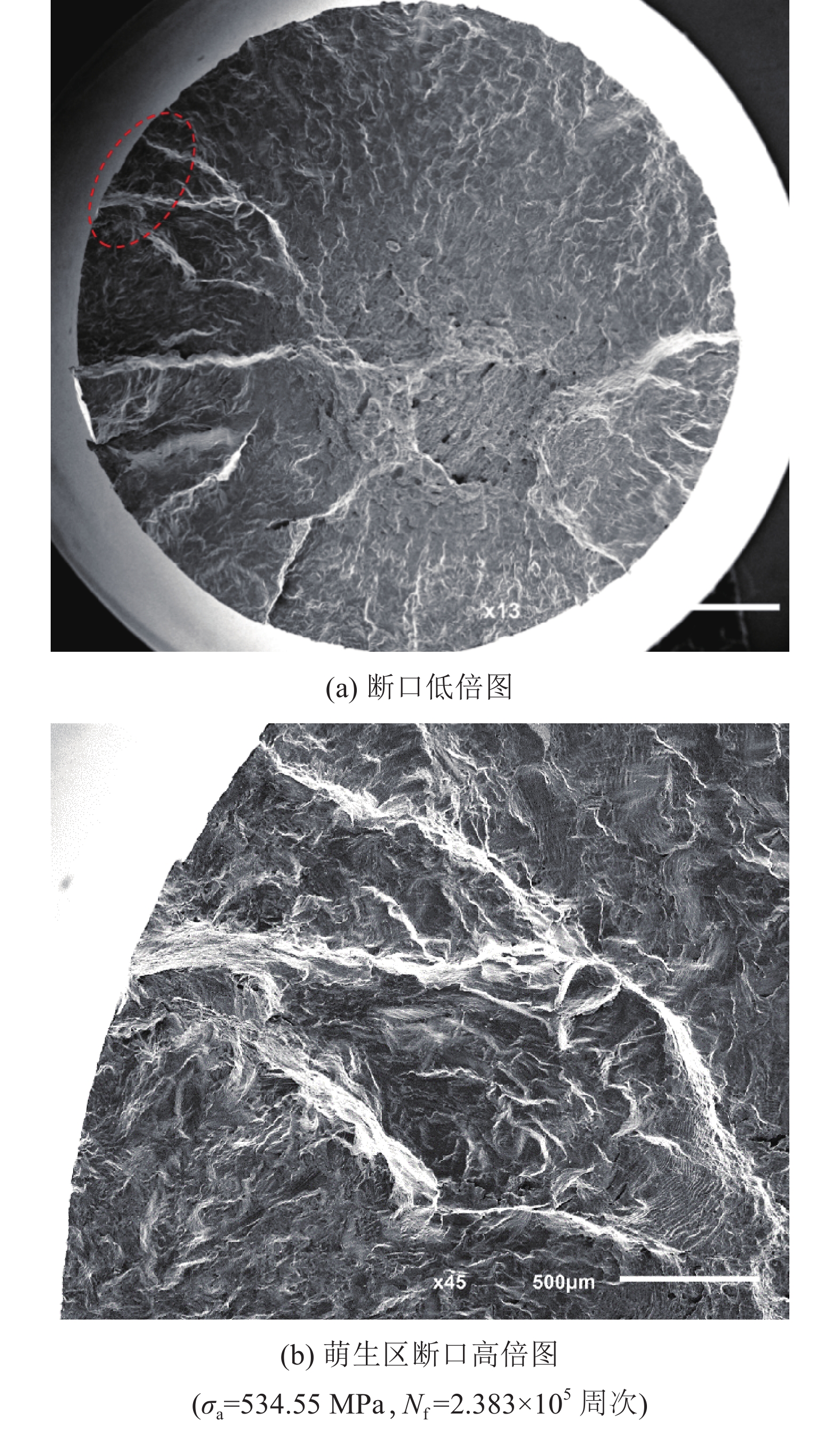 gh80a镍合金焊接接头高应力幅疲劳断口电镜图fig.