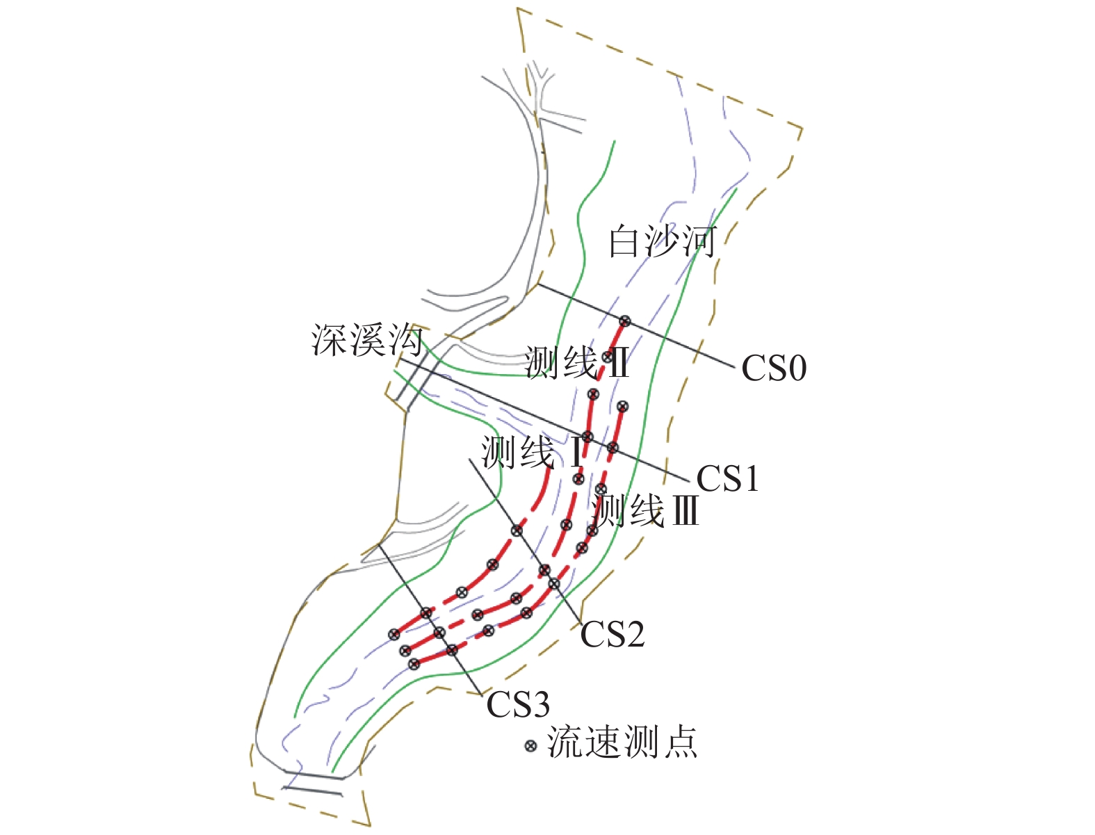 深溪沟与白沙河交汇区水流运动3维数值模拟